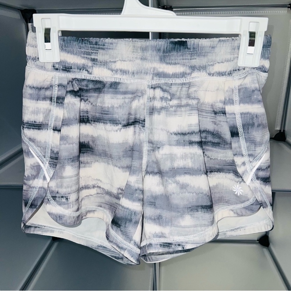 Athleta Gray and White Athletic Shorts Modern Design Size XXS
